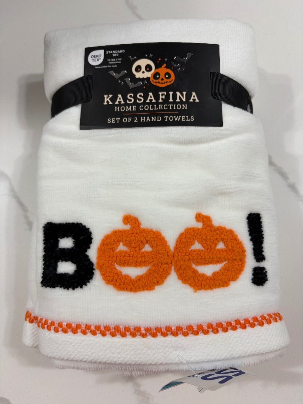Halloween Embroidered hand towels-2